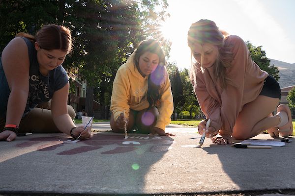 students in the gallery of visual arts on the university of montana campus