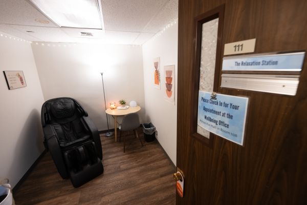 Relaxation station room with massage chair