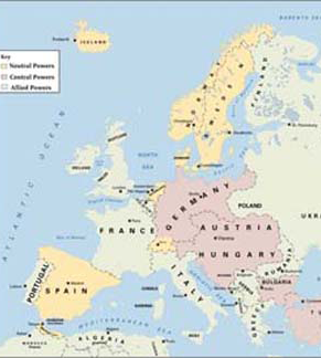 Map of Europe in 1914