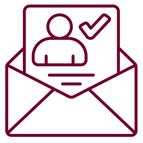 Icon of an application coming out of an envelope.