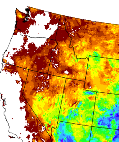 heat map of western United States