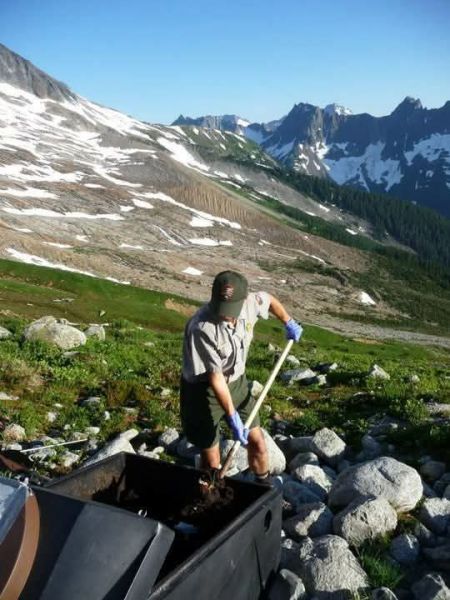 nps employee working in wilderness