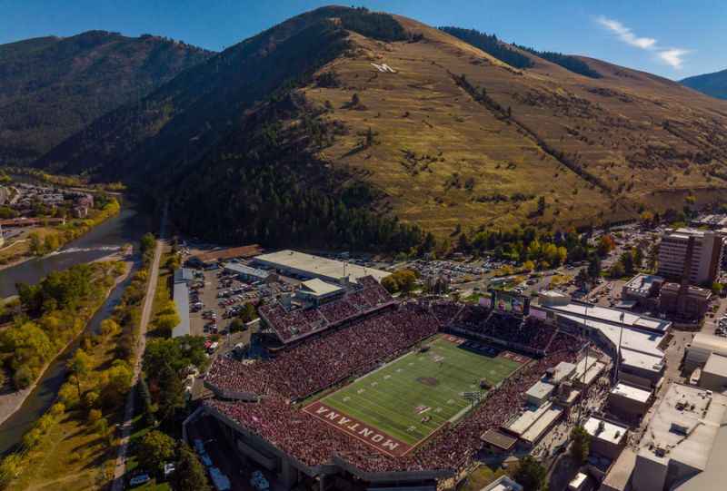 Washington-Grizzly Stadium from above