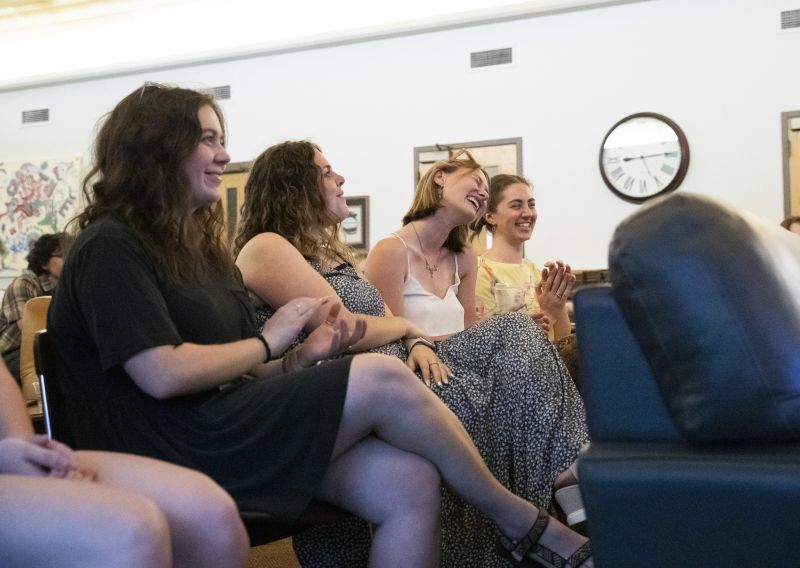Students listening at conference