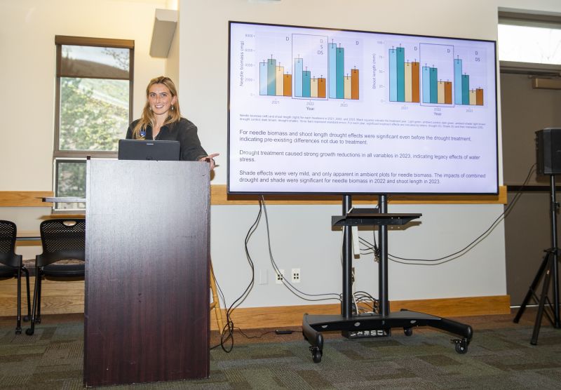 Woman presenting at symposium 