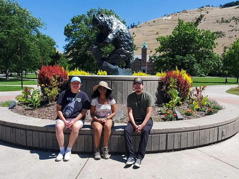 Demi Good Rider (Piikani Nation, Canada), Maduni Ranasinghe (Lethbridge, Canada), and Thunder Crowshoe (Piikani Nation, Canada)