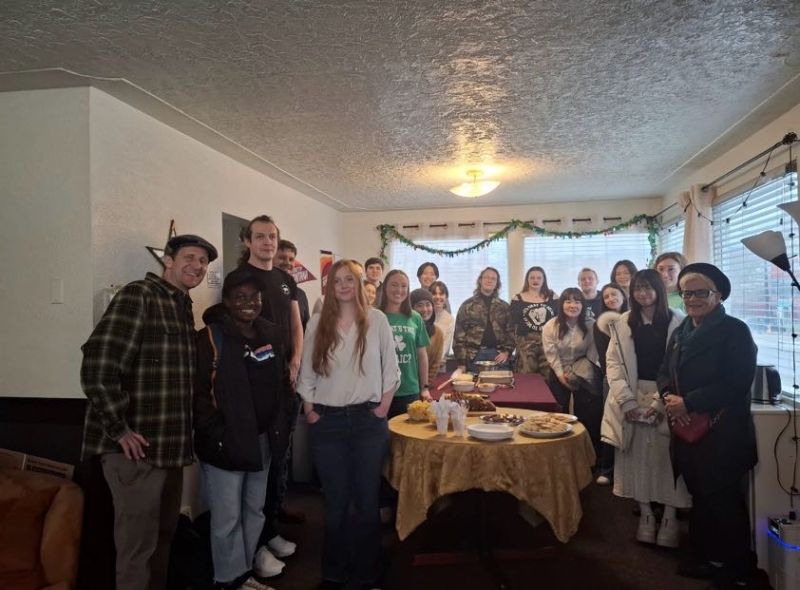 Group of students and staff posing for a photo