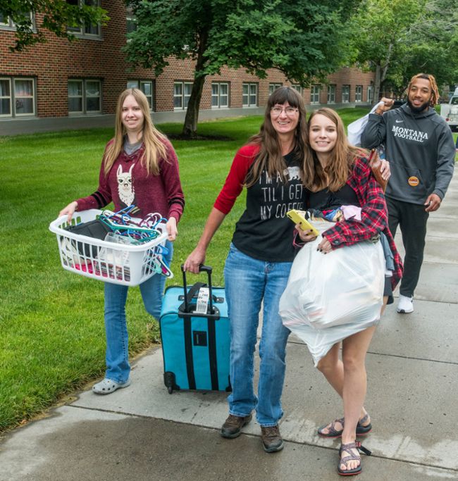 Students moving in.