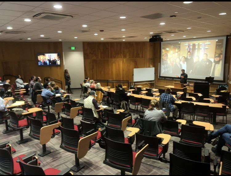 Audience watching a lecture