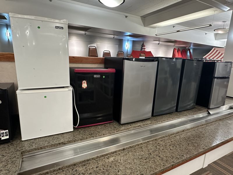 mini fridges in a row