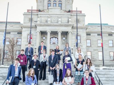 Montana high school students at the State Capitol