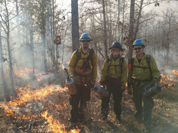 Prescribed Fire Practicum students conduct a prescribed burn