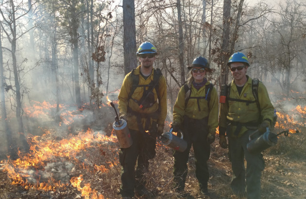 Prescribed Fire Practicum students conduct a prescribed burn