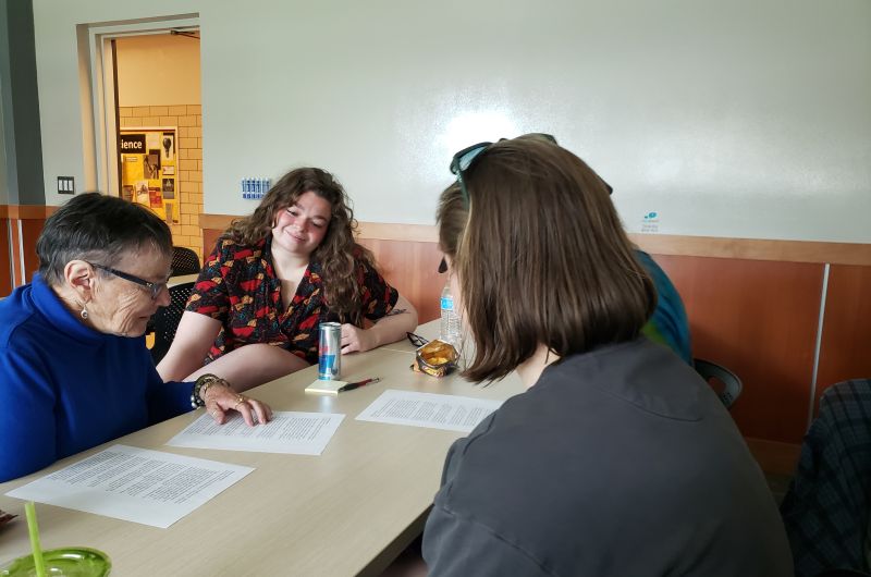 Small group engaging in conversation