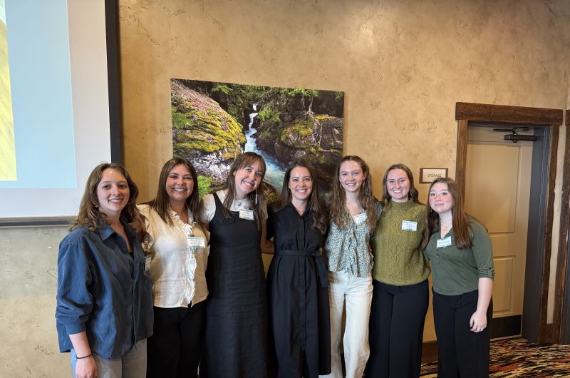 seven students at a conference