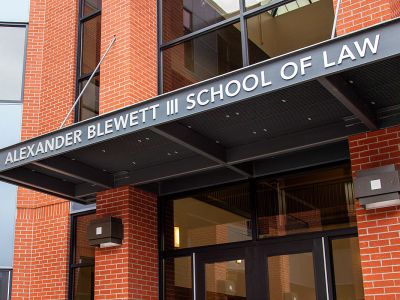A picture of the sign at the UM Law Building