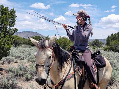 Nicole Bealer on horseback