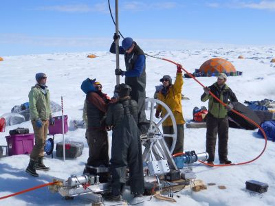 Photo of ice drilling
