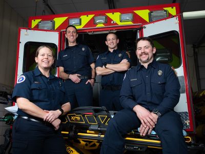 Missoula firefighters Erin Wilmarth, Parker Vaculik, Chad Maney and Jack Pickhardt are pictured.