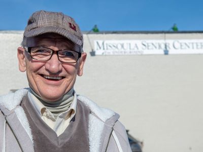 A picture of Mark Spring before the Missoula Senior Center.
