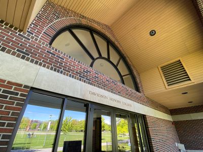 A picture of the entrance of the Davidson Honors College.