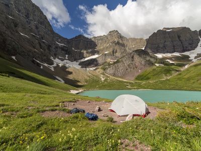Photo of campsite in Glacier National Park 