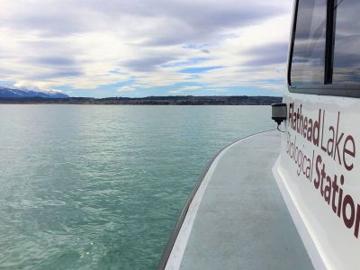 A picture of the Jessie B. research vessel on ؿ's Flathead Lake.