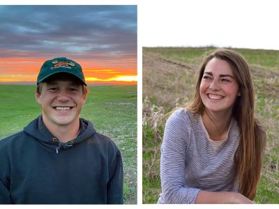A picture of students Dante Filpula Ankney and Camryn Vaughn