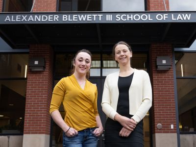 Photo of Alyssa Campbell and  Dr. Soazig Le Bihan.