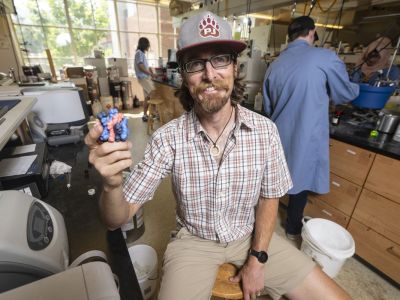 A picture of Orion Berryman in his UM lab.