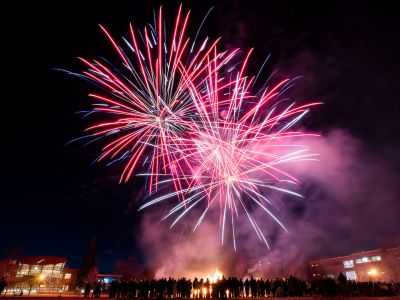 The 2024 Winter Pep Rally and bonfire.