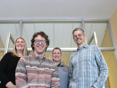 The ؿ’s Neural Injury Center leadership team features (from left to right) Jenna Griffin, Brian Loyd, Val Moody and Andy Kittelson