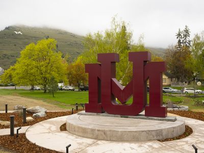 A picture of UM's new Grizzly Gate sign.