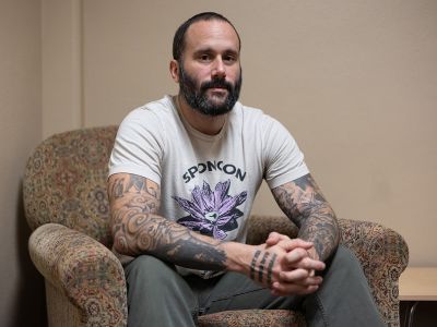 A picture of David Payseno in a chair.