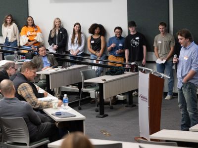 Students compete in the Griz Pitch competition. 