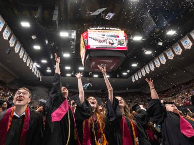 Student celebrate after commencement