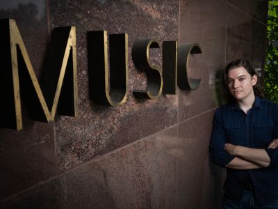 An image of UM music composition senior Chris Valian. 