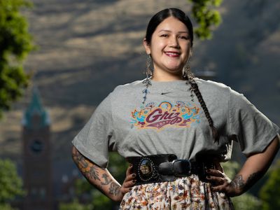 A picture of Kaylene Big Knife wearing N7 retail 