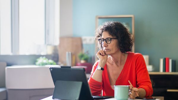 woman working on the computer