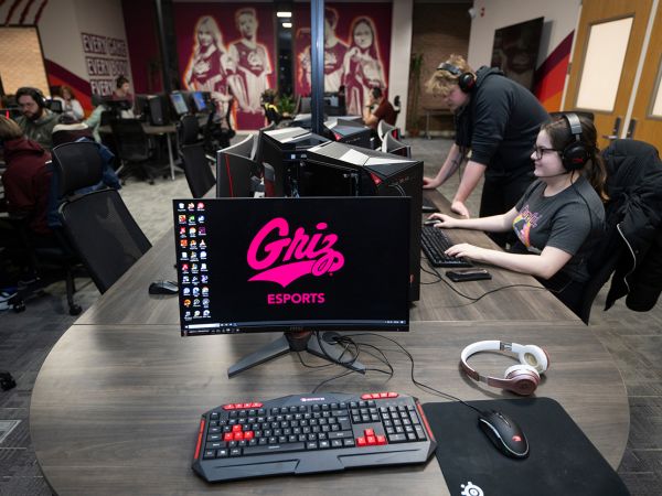 Esports students hang out in the Gaming Den at UM