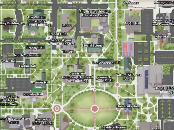 A screenshot of UM's digital map
