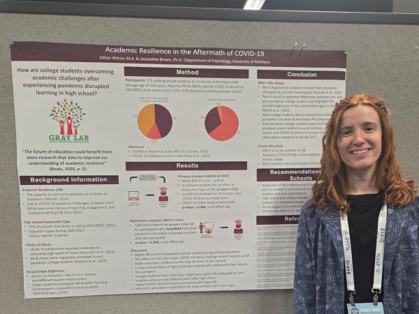 Gillian Wilcox standing in front of a conference poster